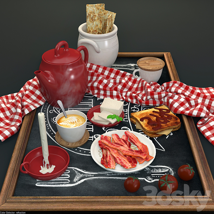 Set champion Breakfast 3DS Max - thumbnail 2