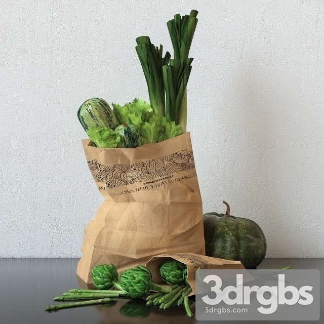 Set Green Vegetables 3dsmax Download - thumbnail 1