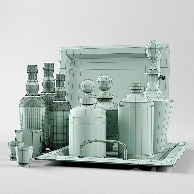 Set of bottles 3DS Max - thumbnail 2