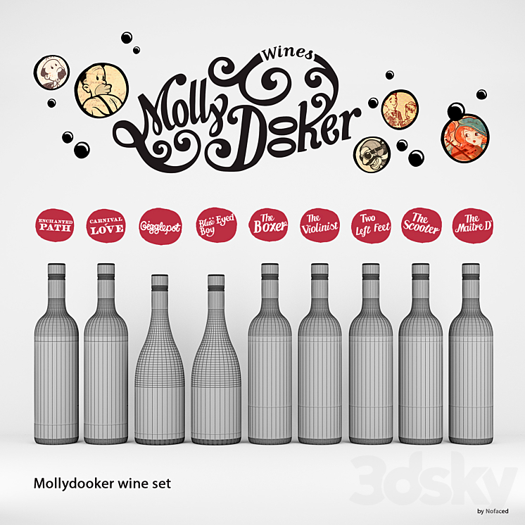 set of wine Mollydooker (9 bottles) 3DS Max - thumbnail 2