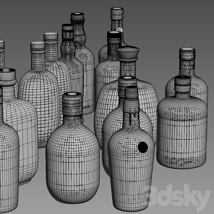 Set whiskey 01 3DS Max Model - thumbnail 2