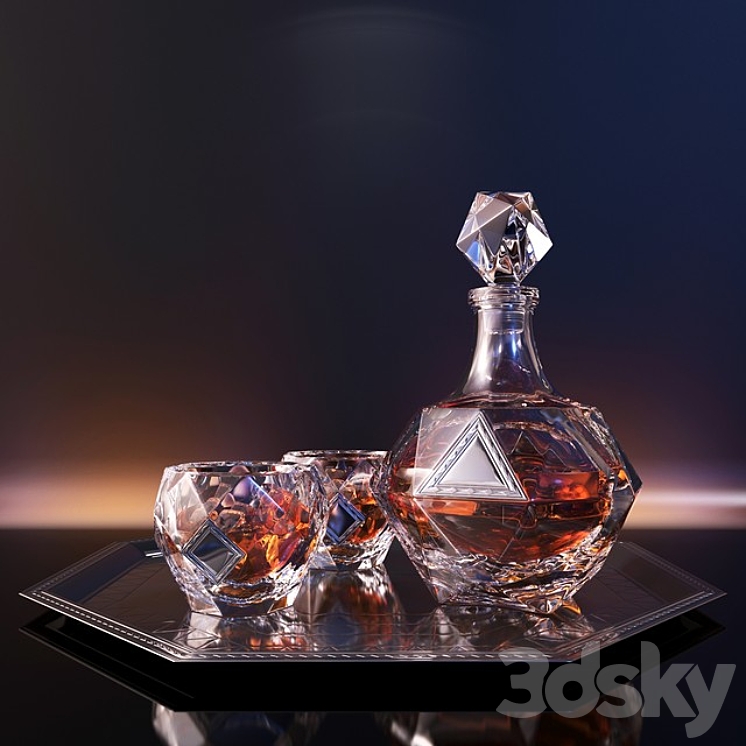 Set whiskey HAVANA 3DS Max - thumbnail 1