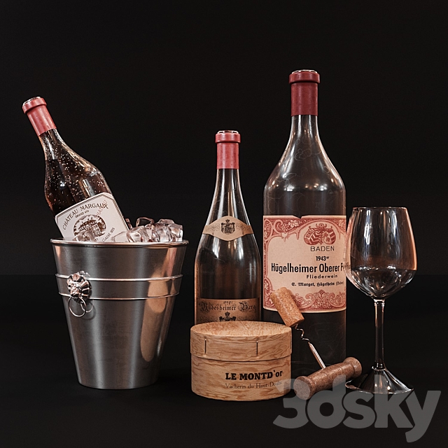 Set wine. decorative 3DSMax File - thumbnail 1