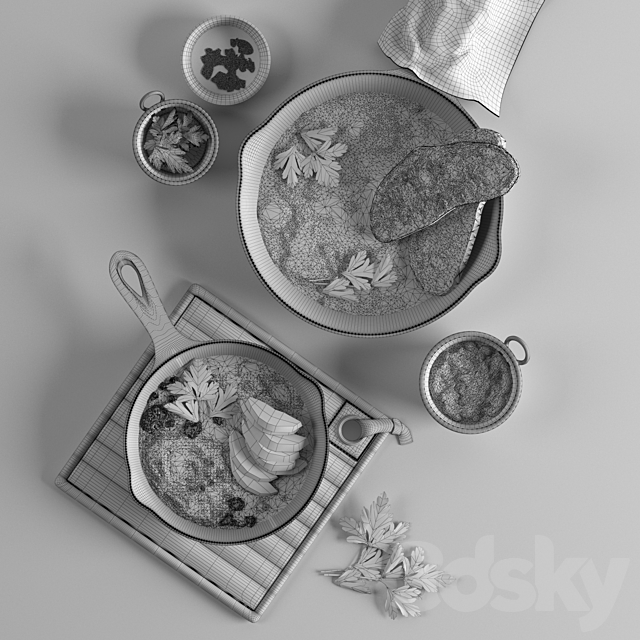 Shakshuka with Spinach and Harissa 3DS Max Model - thumbnail 3