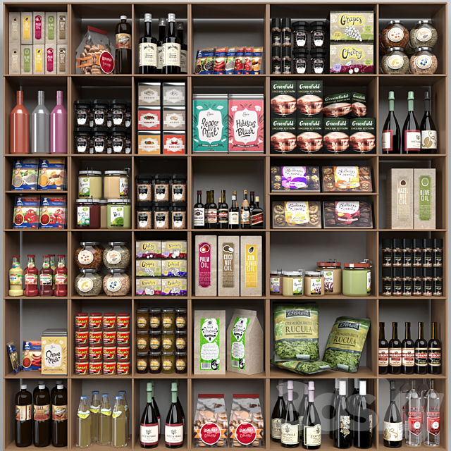 Showcase with spices. sauces in a supermarket or home pantry 3DSMax File - thumbnail 1