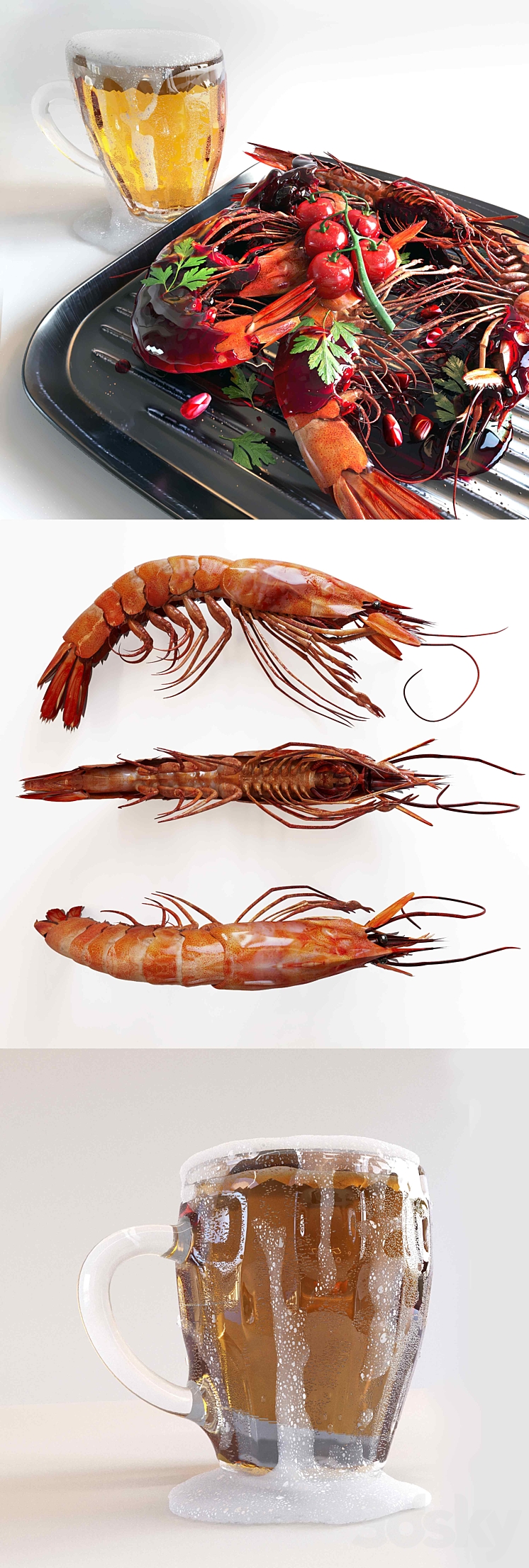 shrimp dish 3DS Max - thumbnail 2