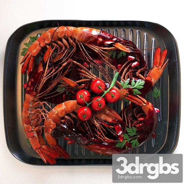 Shrimp dish 3dsmax Download - thumbnail 1