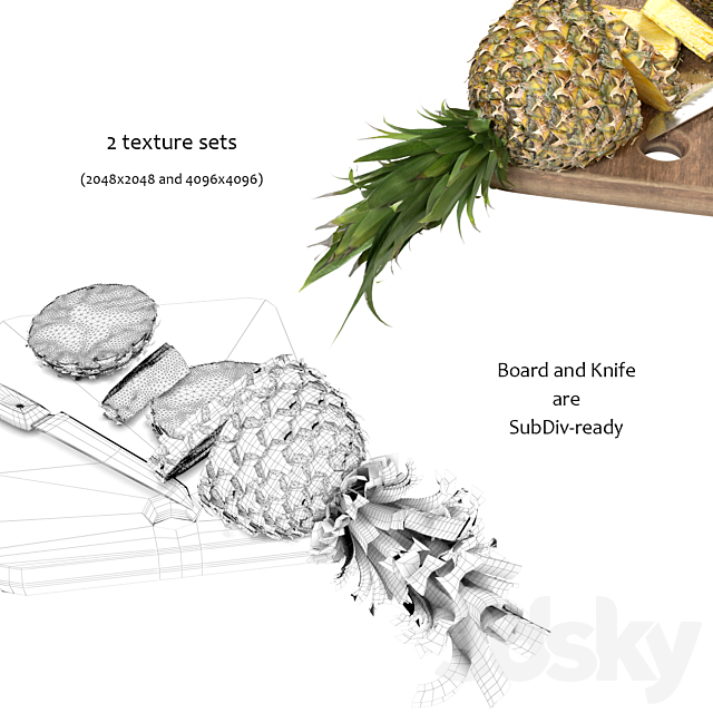 Sliced pineapple 3DSMax File - thumbnail 5