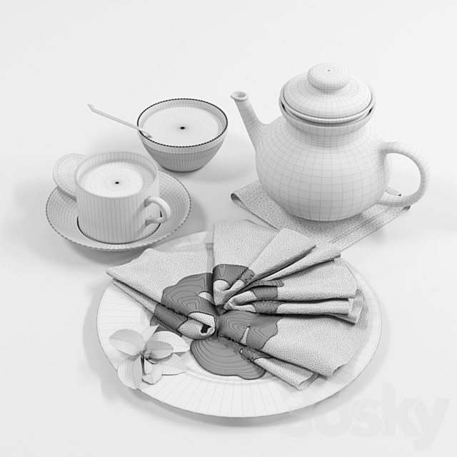 Still life. Pancakes with Honey (Pancakes with honey) 3ds Max - thumbnail 3