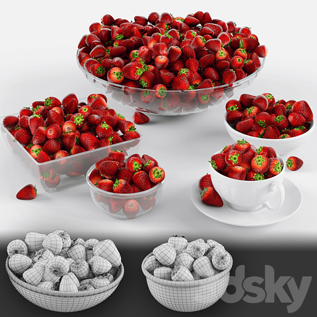 Strawberry 3DS Max Model - thumbnail 1