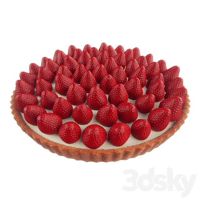 Strawberry cake 3DS Max Model - thumbnail 1