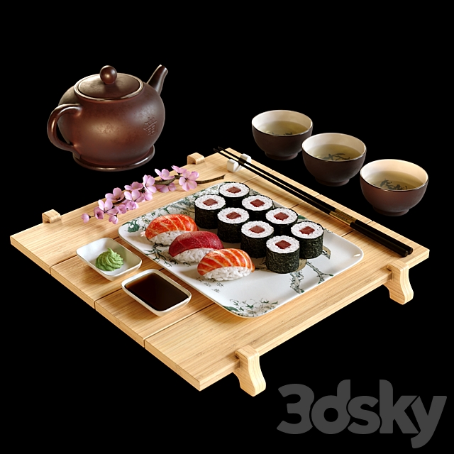 Sushi Maki (Japanese food set) 3DSMax File - thumbnail 1