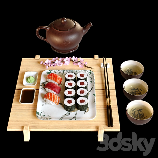 Sushi Maki (Japanese food set) 3DSMax File - thumbnail 2