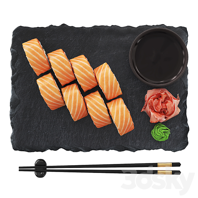 Sushi rolls philadelphia 3DSMax File - thumbnail 2