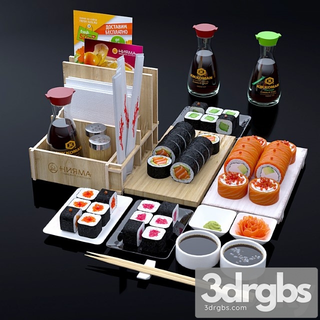 Sushi set 3dsmax Download - thumbnail 1