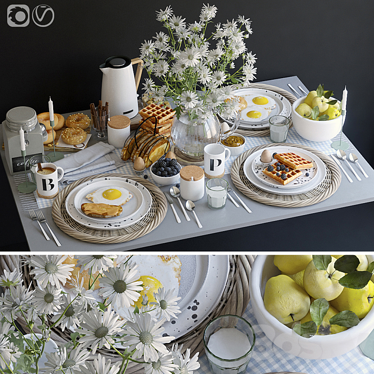 Table setting 36. Breakfast – 3 3DS Max - thumbnail 1