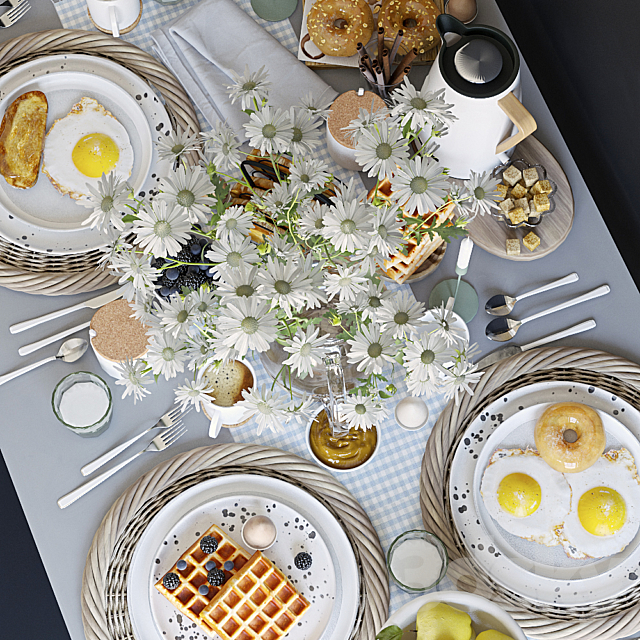 Table setting 36. Breakfast – 3 3DS Max Model - thumbnail 3