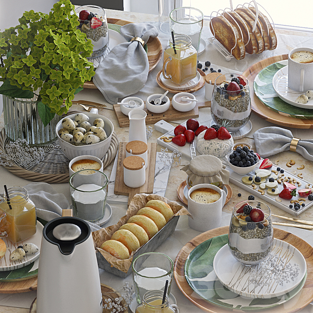 Table setting 37. Breakfast – 4. Corona 3DS Max Model - thumbnail 2