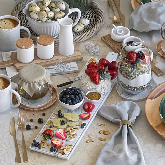 Table setting 37. Breakfast – 4. V-ray 3DS Max Model - thumbnail 4