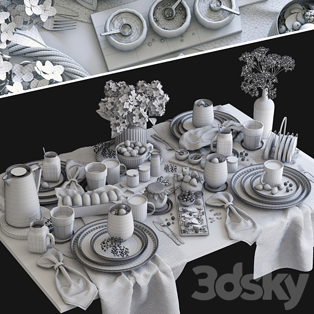 Table setting 37. Breakfast – 4. V-ray 3DS Max Model - thumbnail 5