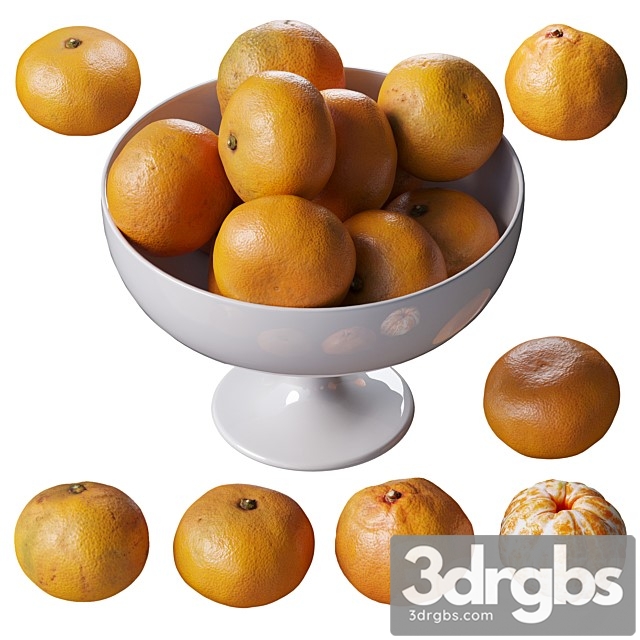 Tangerines in a Tall Bowl 3dsmax Download - thumbnail 1