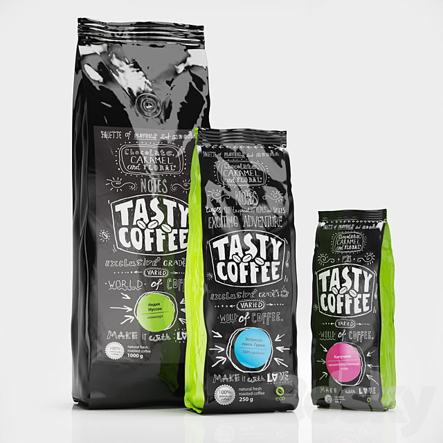 TASTY COFFEE coffee packaging 3ds Max - thumbnail 1