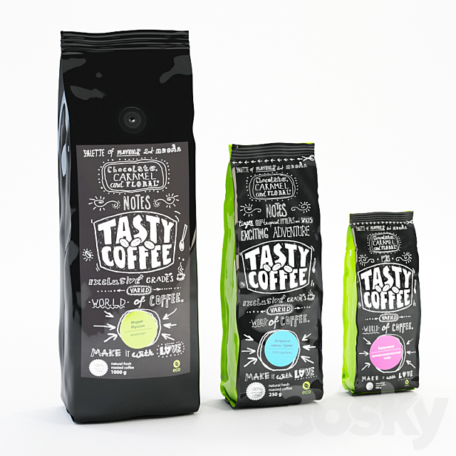 TASTY COFFEE coffee packaging 3ds Max - thumbnail 3