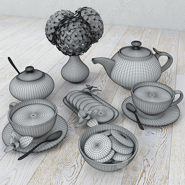 Tea-set 3DSMax File - thumbnail 3