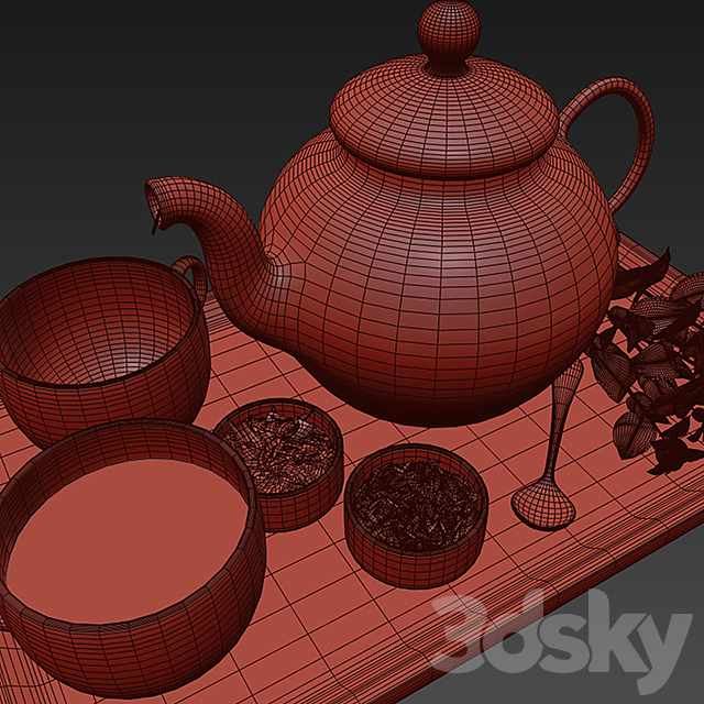 Tea Sets 3DS Max Model - thumbnail 3