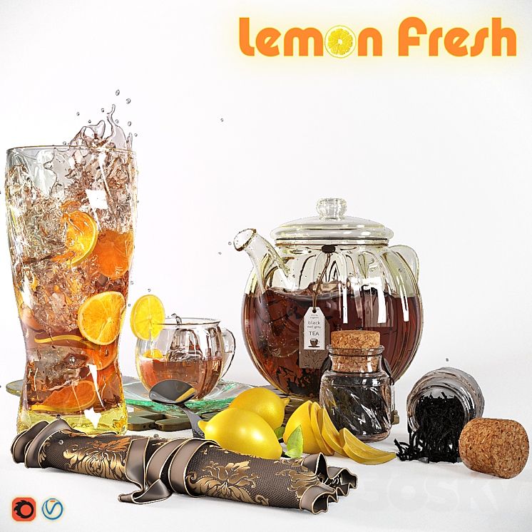 Tea with lemon (Lemon Fresh) 3DS Max - thumbnail 1