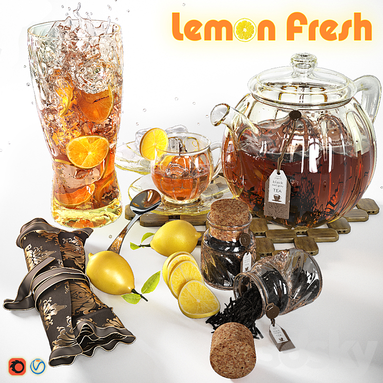 Tea with lemon (Lemon Fresh) 3DS Max - thumbnail 2