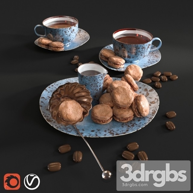 Tea With Macaroon 3dsmax Download - thumbnail 1