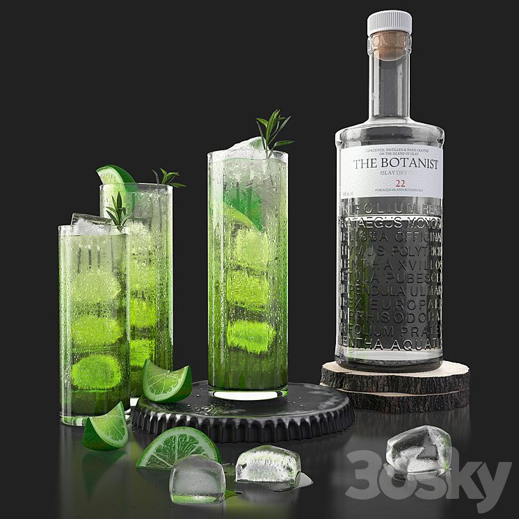 The Botanist gin and mojito with ice 3DS Max Model - thumbnail 1