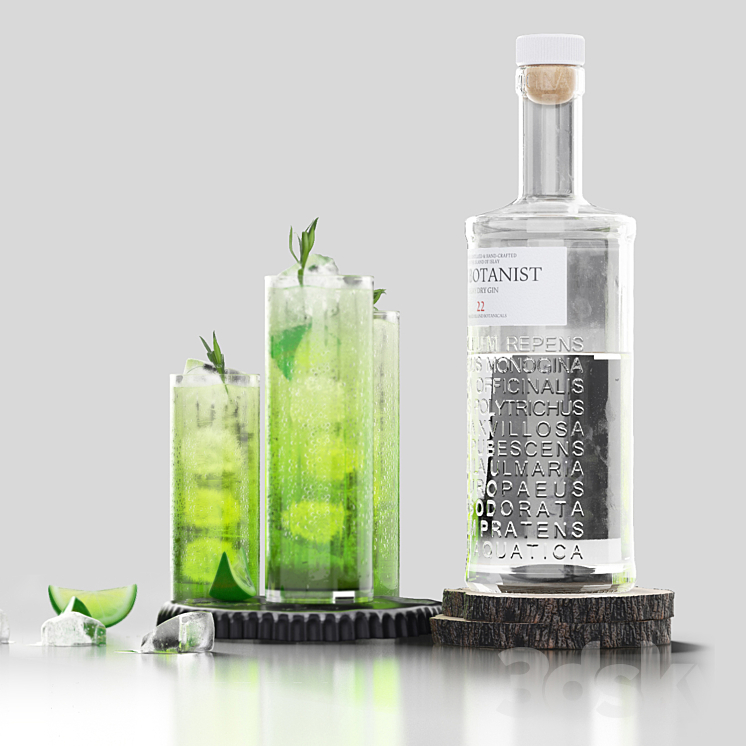 The Botanist gin and mojito with ice 3DS Max Model - thumbnail 2