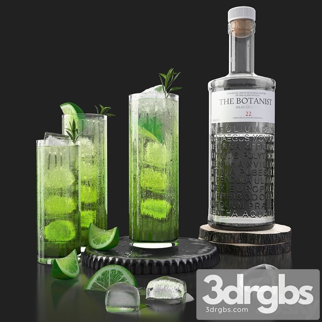 The Botanist Gin Mojito Ice 3dsmax Download - thumbnail 1