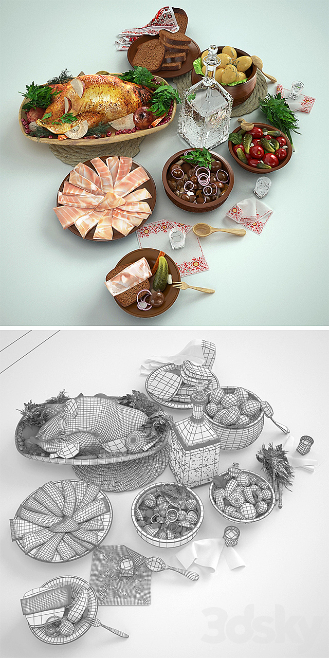 Traditional Russian appetizer 3DSMax File - thumbnail 3