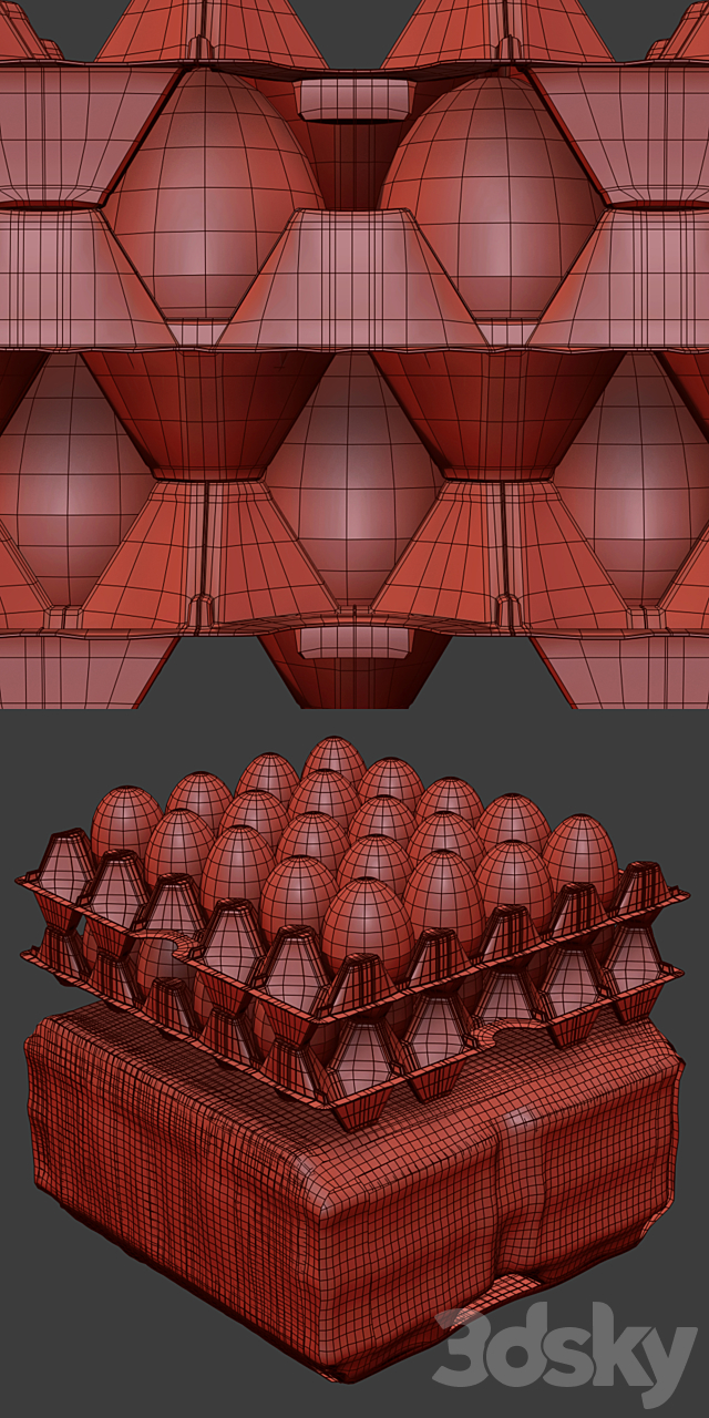 Tray of Eggs Wrapped in Cling Film 3DS Max Model - thumbnail 5