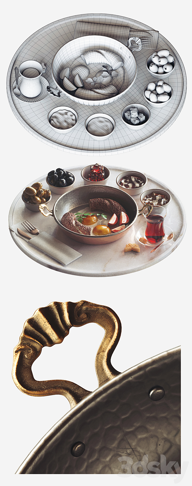 Turkish breakfast 3ds Max - thumbnail 3