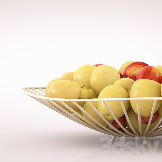 vase with apples 3DSMax File - thumbnail 1