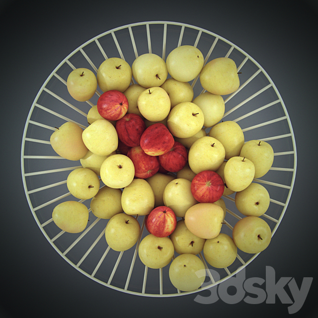 vase with apples 3DSMax File - thumbnail 3