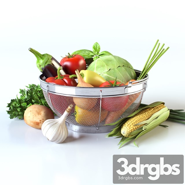 Vegetables In The Basket 3dsmax Download - thumbnail 1