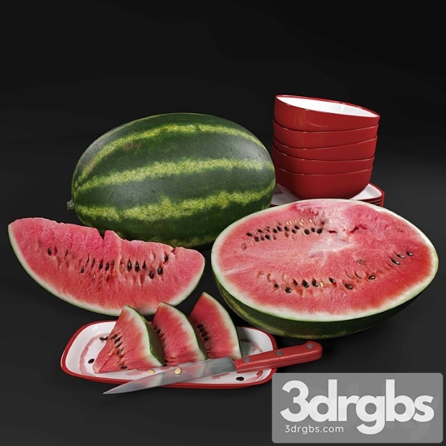 Watermelon set 3dsmax Download - thumbnail 1