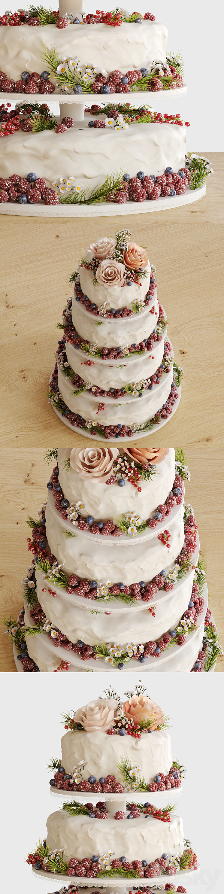 Wedding cake 3DS Max - thumbnail 2