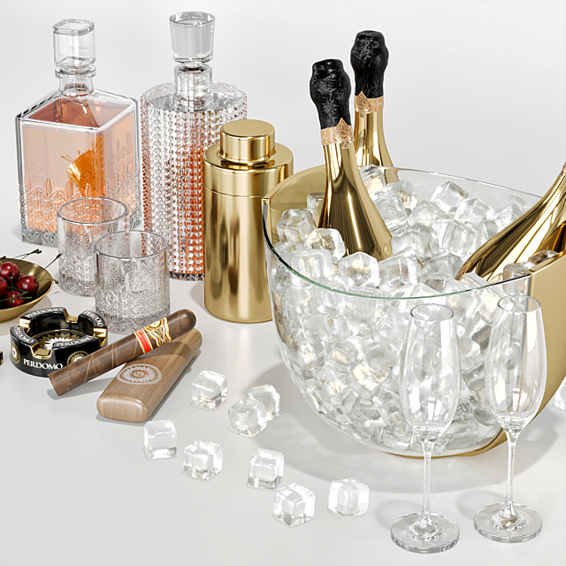 whiskey and champagne cocktail 3DS Max Model - thumbnail 4