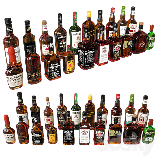 WHISKEY& BOTTLE COLLECTION 3ds Max - thumbnail 1