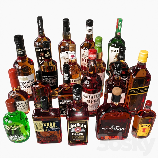 WHISKEY& BOTTLE COLLECTION 3ds Max - thumbnail 2