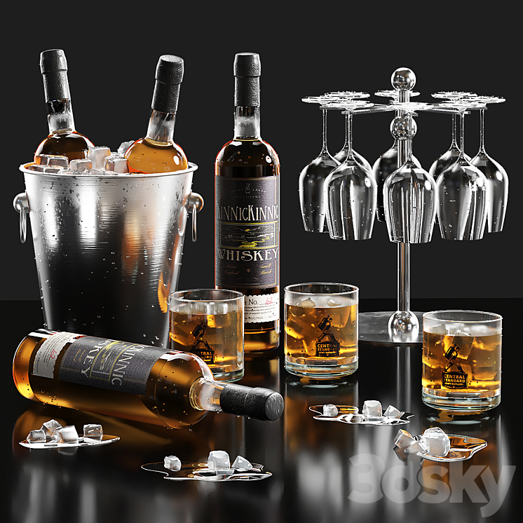 whiskey set 3DS Max Model - thumbnail 1