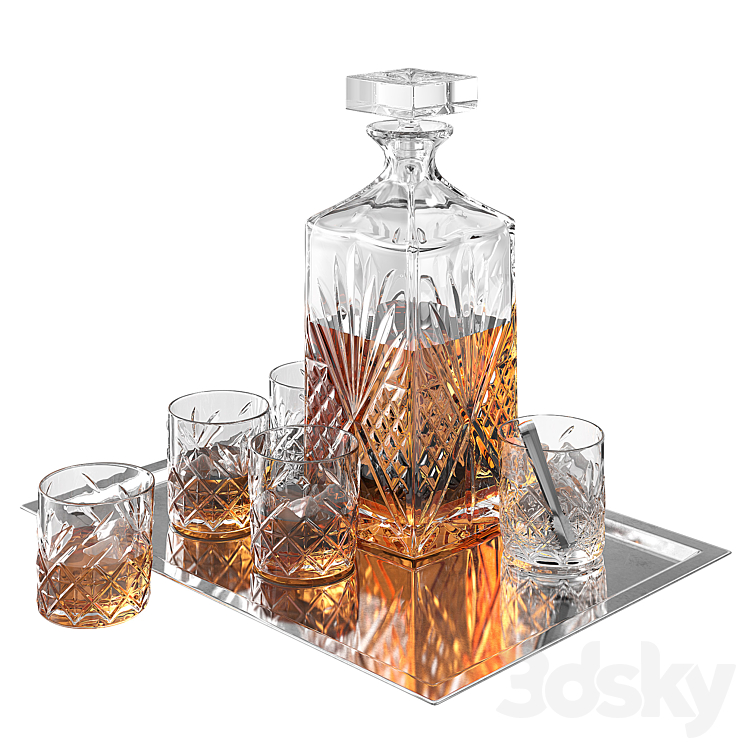 Whiskey tray 3DS Max - thumbnail 1