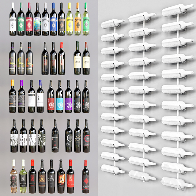 wine bottle 05 3ds Max - thumbnail 3