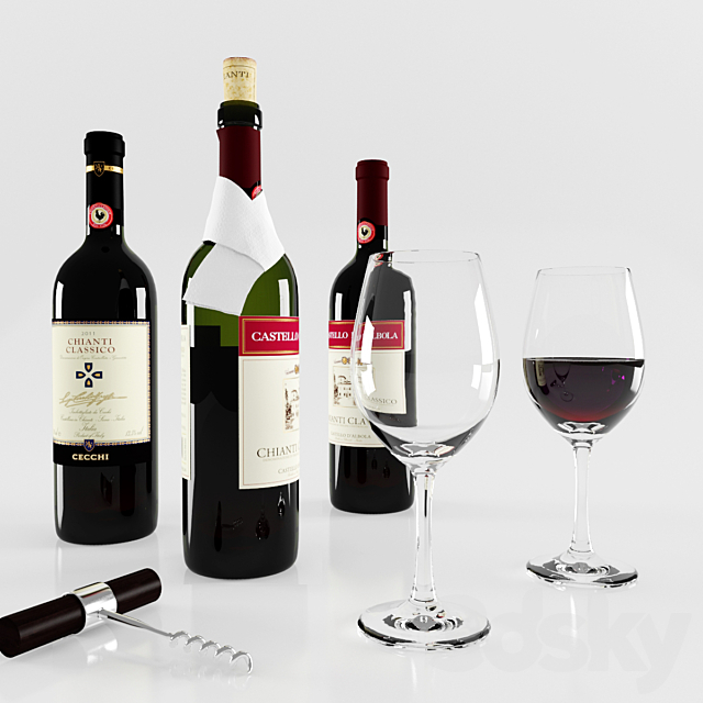 Wine Bottles 3ds Max - thumbnail 1